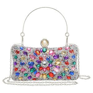 Uxcell Sparkly Rhinestone Clutch for Weddings & Parties (Silver)